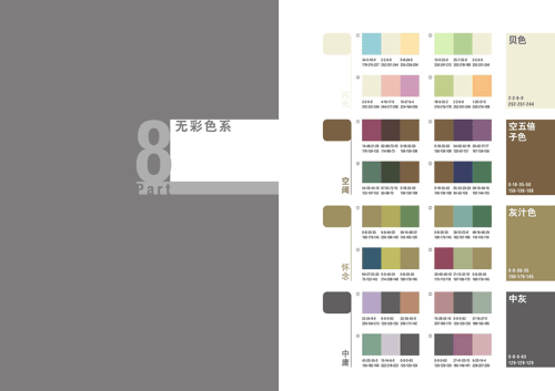 经典配色方案 红 橙 黄 绿 青 紫 无彩色系
